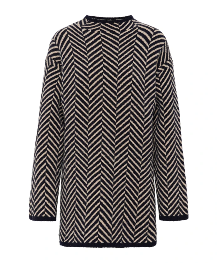 

Темно-Синий жаккардовый вязаный свитер Part Two, мультиколор