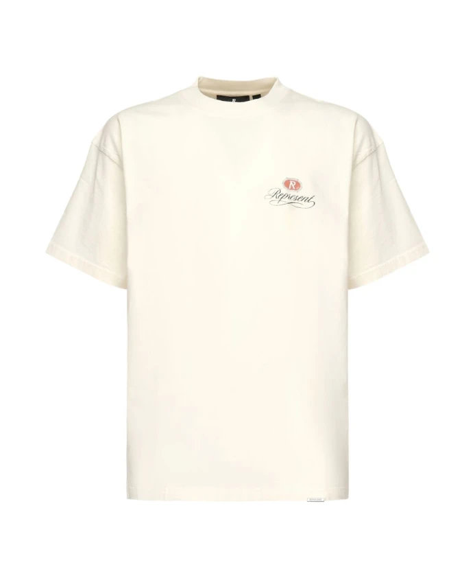 

Белая футболка и поло с логотипом в виде надписи. Represent, белый