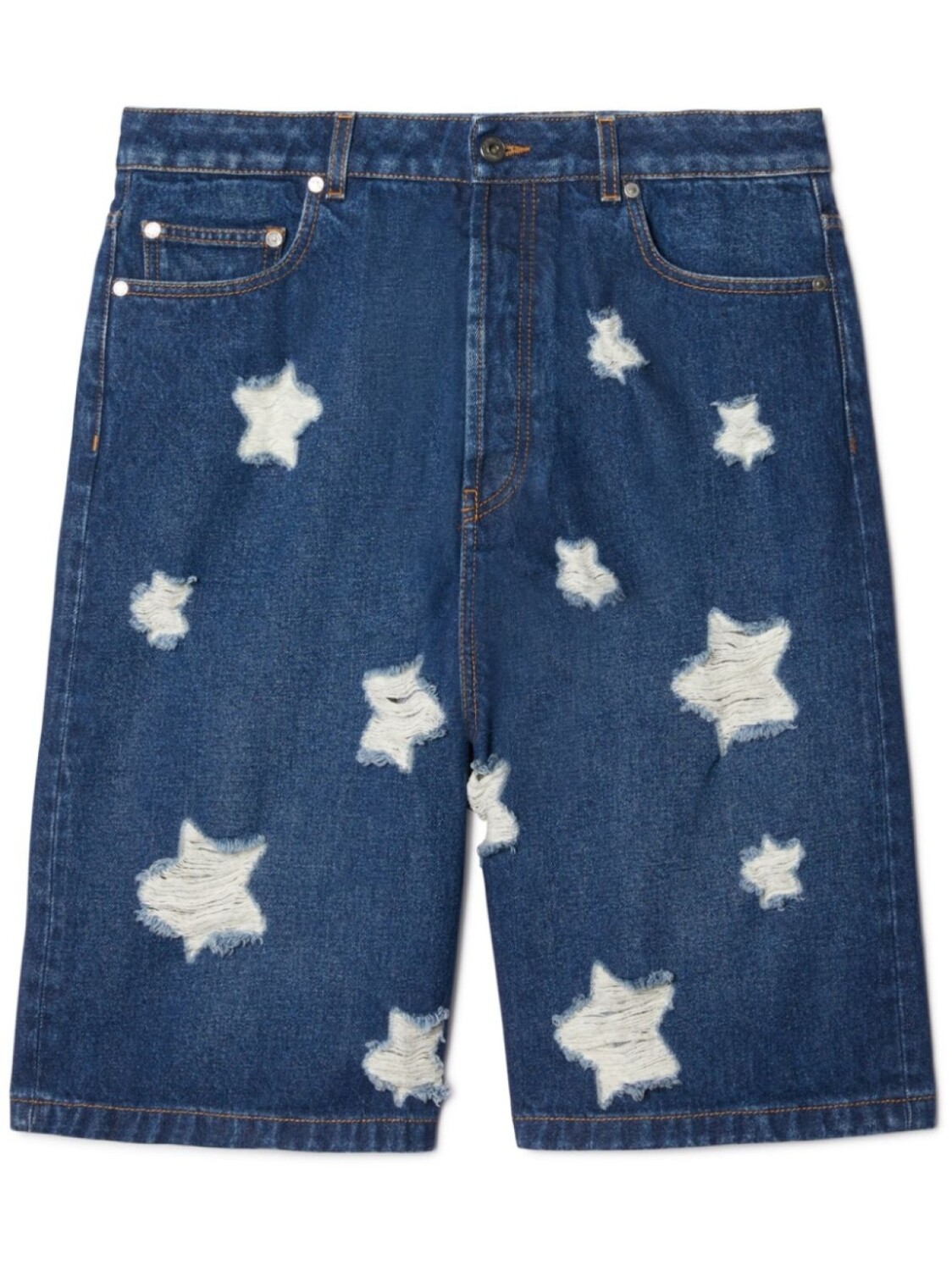 

Off-White джинсовые шорты Stars Den с прорезями, синий