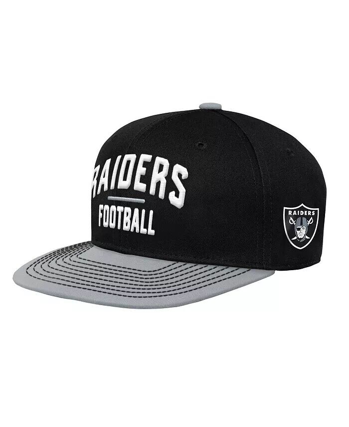 

Черно-серебристая бейсболка Las Vegas Raiders для мальчиков дошкольного возраста с замком Snapback Outerstuff