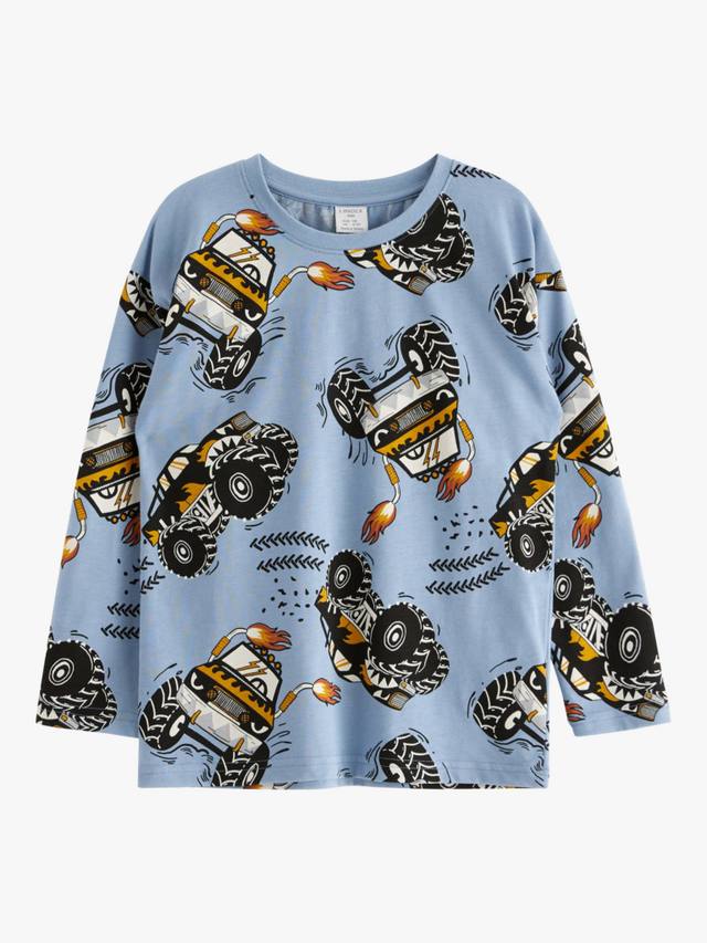 

Детский топ с принтом грузовика Lindex, Dusty Blue