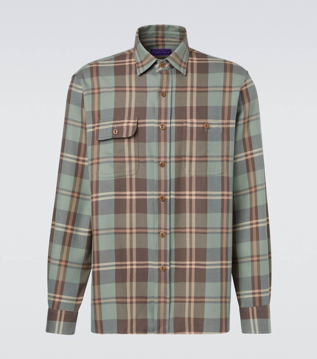 

Клетчатая хлопковая рубашка Ralph Lauren Purple Label, Feldspar Green Multi