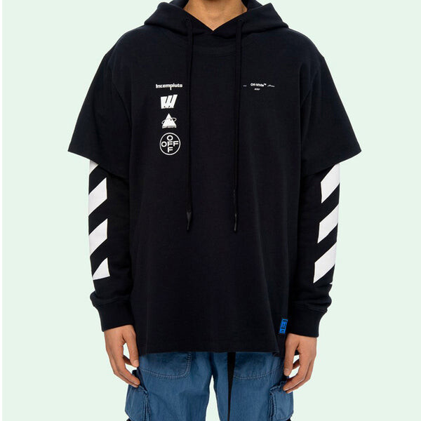 Толстовка c/o virgil abloh men's black diag mariana hooded tee Off-White, черный — фото 3