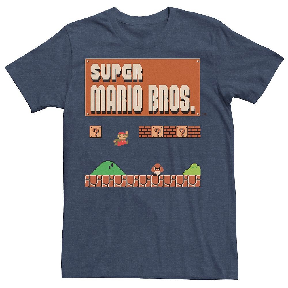 

Мужская футболка с рисунком Super Mario Bros. Licensed Character, цвет Navy Heather
