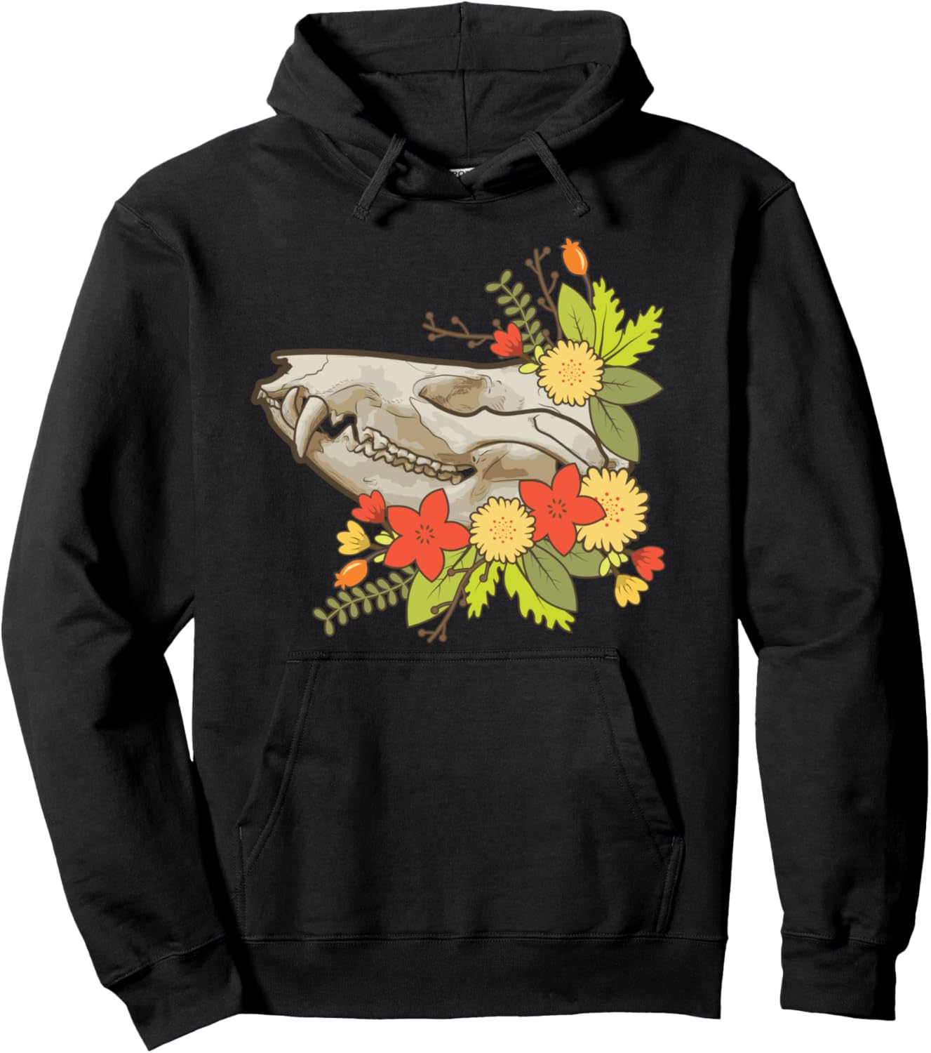 

Худи с изображением черепа опоссума, цветка, хиппи, опоссума, уличного кота и других кошек Ingenius Funny Dead Possum Animal Skull, черный