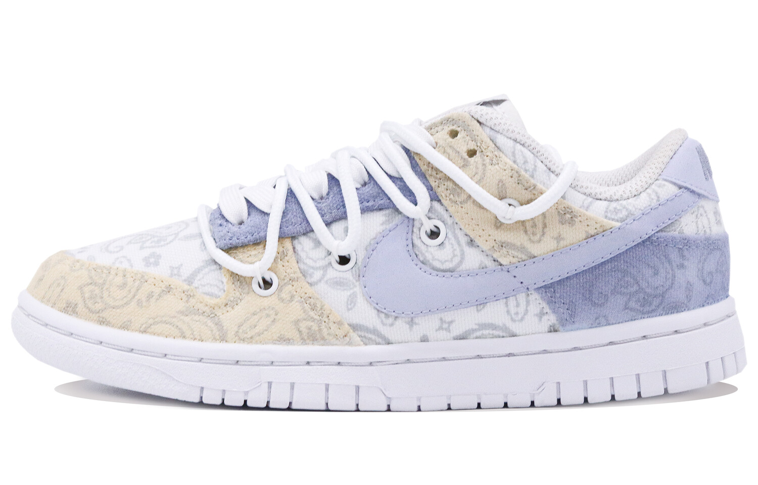 

Кроссовки Nike Dunk Skateboard Shoes Women's Low-Top White Yellow/Purple
