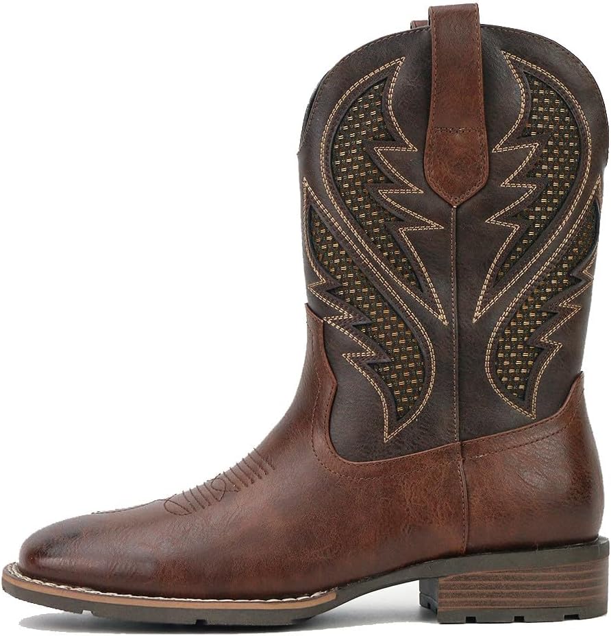 

Мужские вестерн-сапоги Santimon с вставкой из дышащей сетки, на резинке, для работы и верховой езды, темно-коричневый