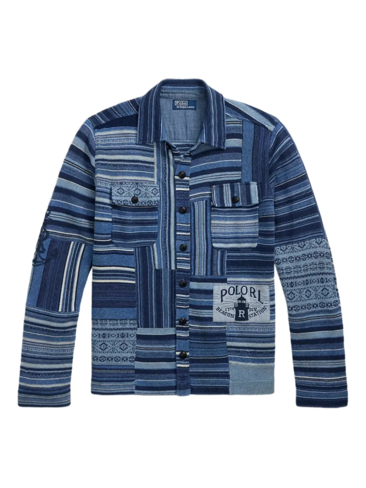 

Лоскутный кардиган Polo Ralph Lauren, синий