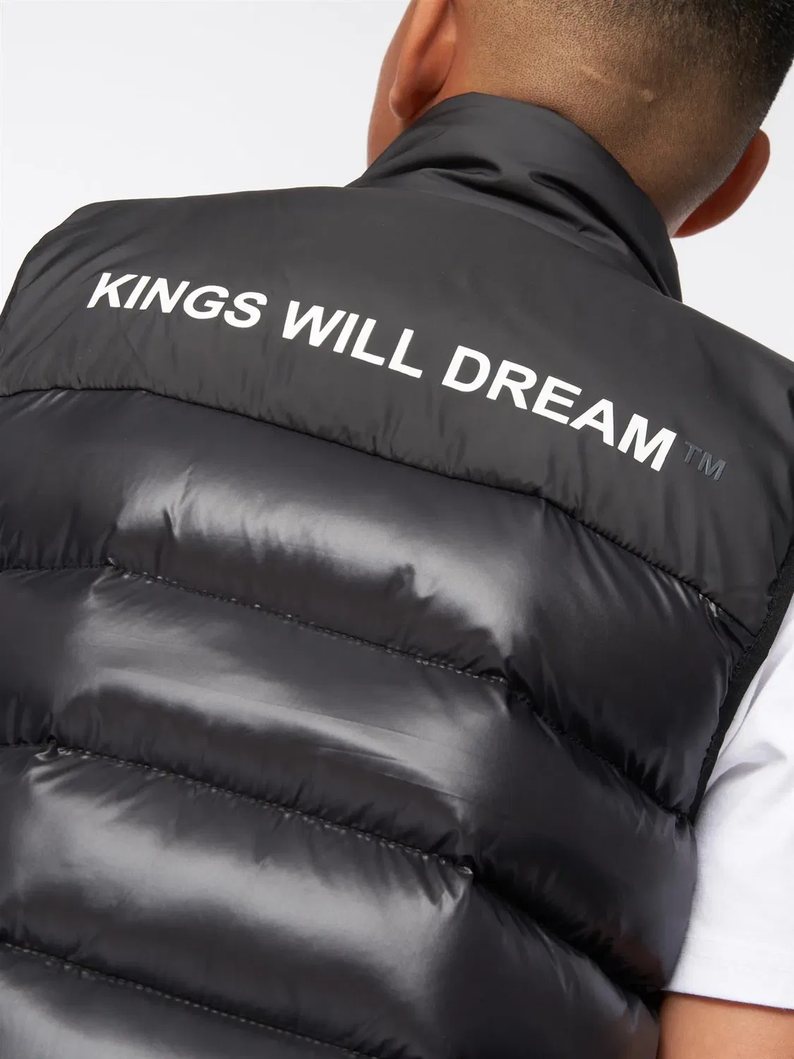 Детская пуховая жилетка с блестящей отделкой Kings Will Dream, черный — фото 4