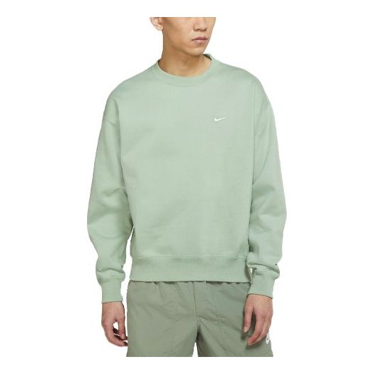 

Толстовка Men's Nike Lab Fleece Crew Solid Color Plush Stay Warm Sports Round Neck Pullover Light Green, зеленый