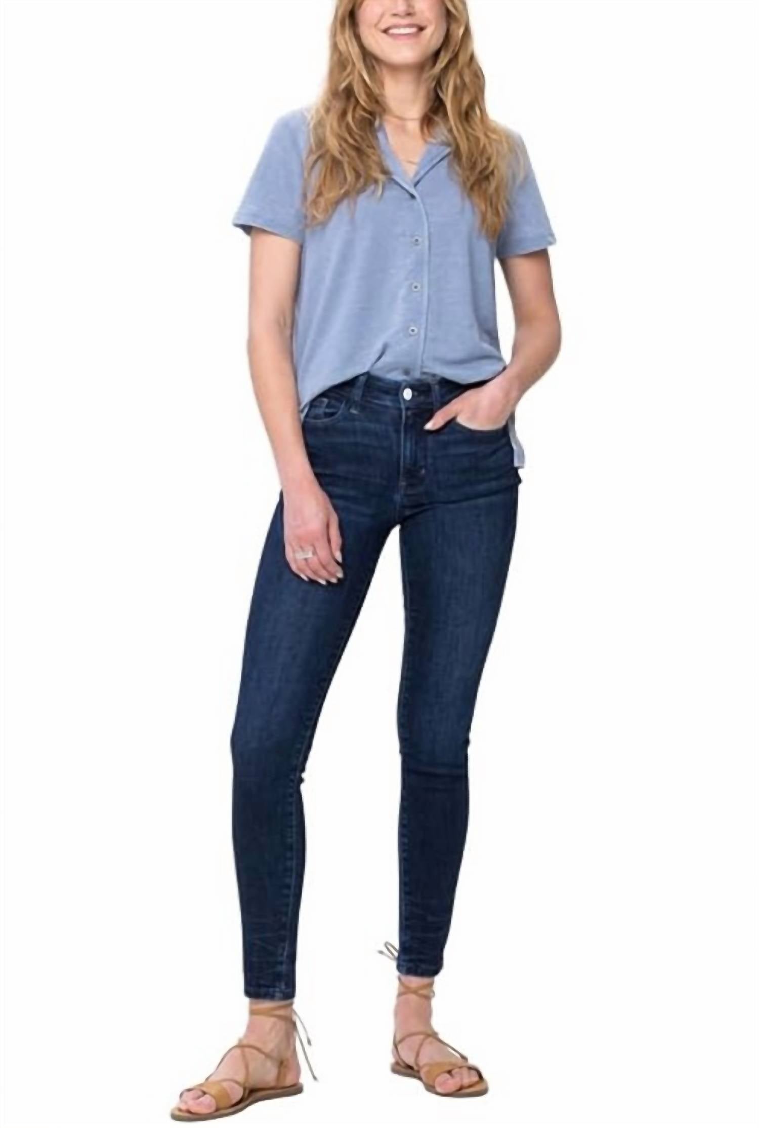 

Джинсы-скинни средней посадки Crinkle Ankle Dark Wash Judy Blue