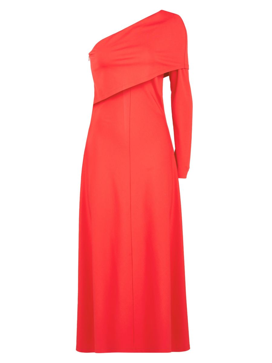 

Асимметричное трикотажное платье-миди Felice Halston, цвет Halston Red