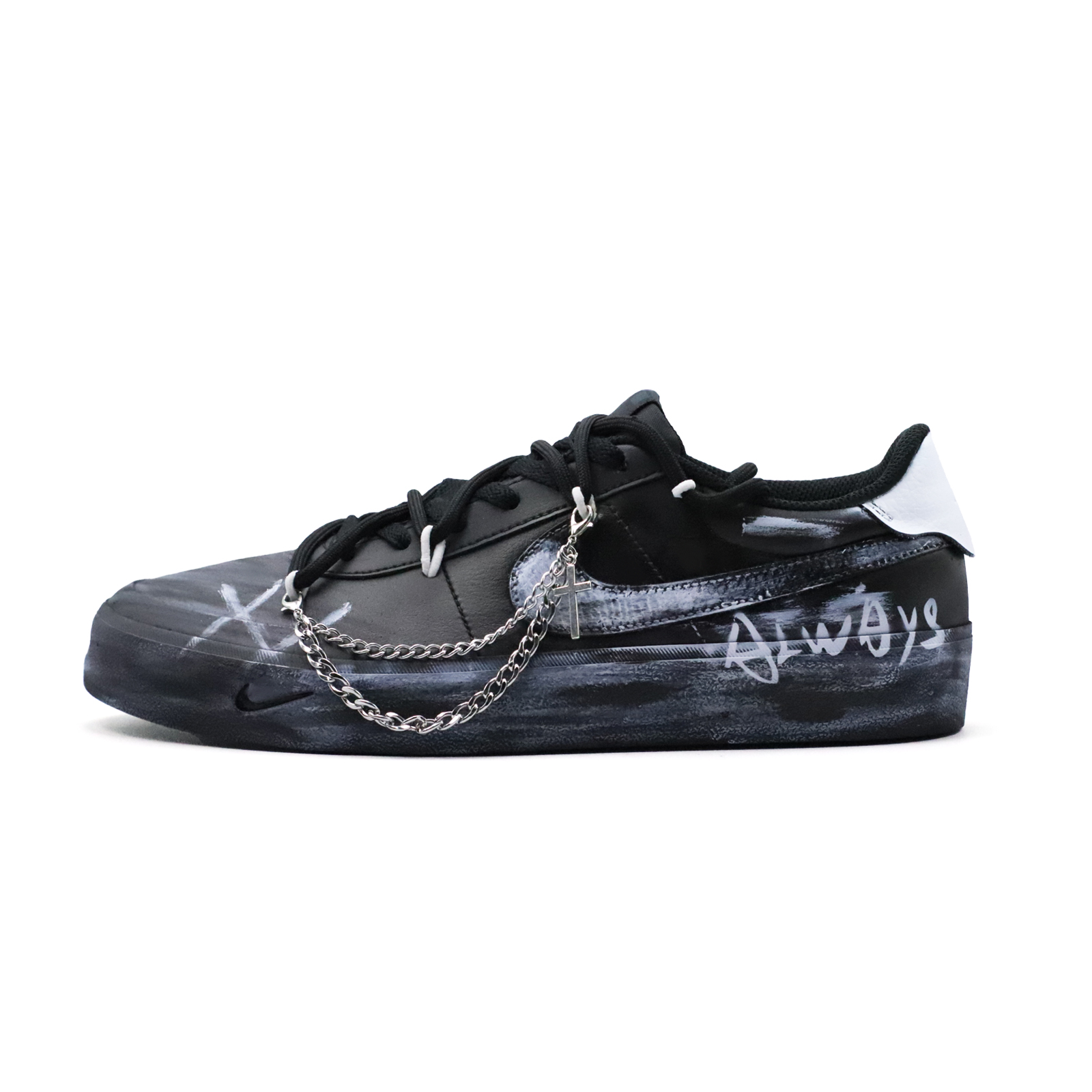 

Кроссовки Court Shot Urban Techwear Punk с низким верхом, устойчивые к истиранию, для скейтбординга, мужские Nike, Black