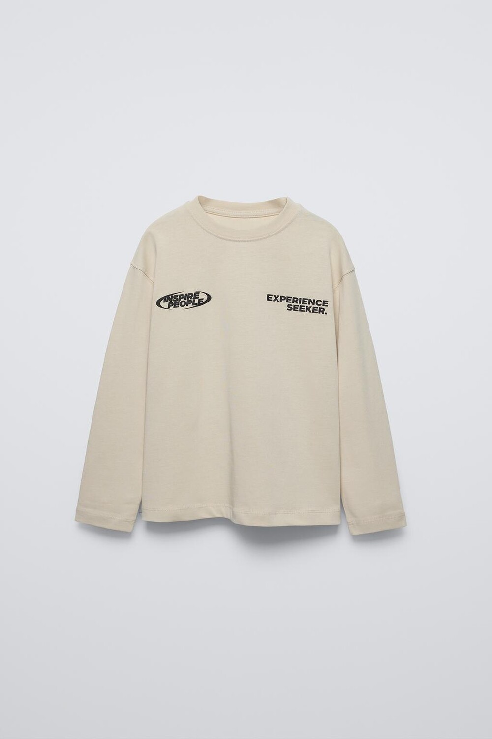 

Футболка с принтом слогана ZARA, экрю