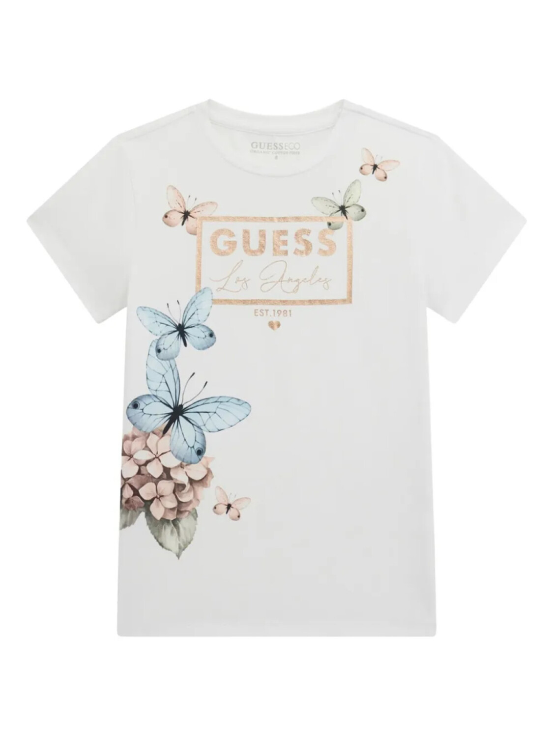 

Футболка с логотипом-принтом в виде бабочки для детей Guess Kids, белый