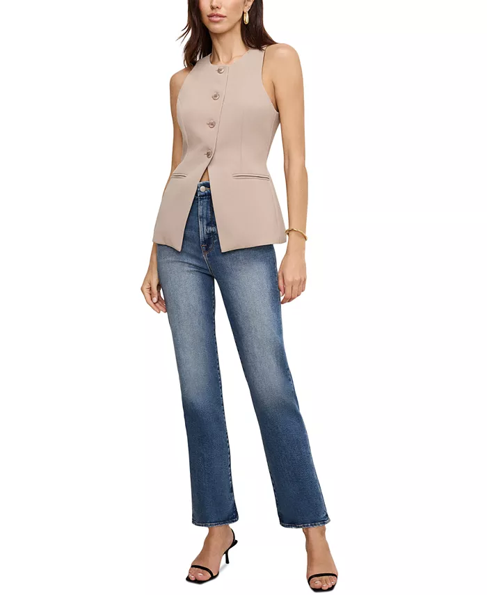 

Женские укороченные джинсы Good Boy прямого кроя Good American, синий