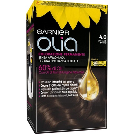 

Olia Permanent Color And Bleach 4.0 Темный Каштан, Garnier