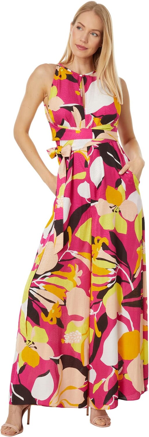 

Комбинезон Ted Baker Molliah Halterneck Jumpsuit with Wrap Bodice Detail, цвет Bright Pink