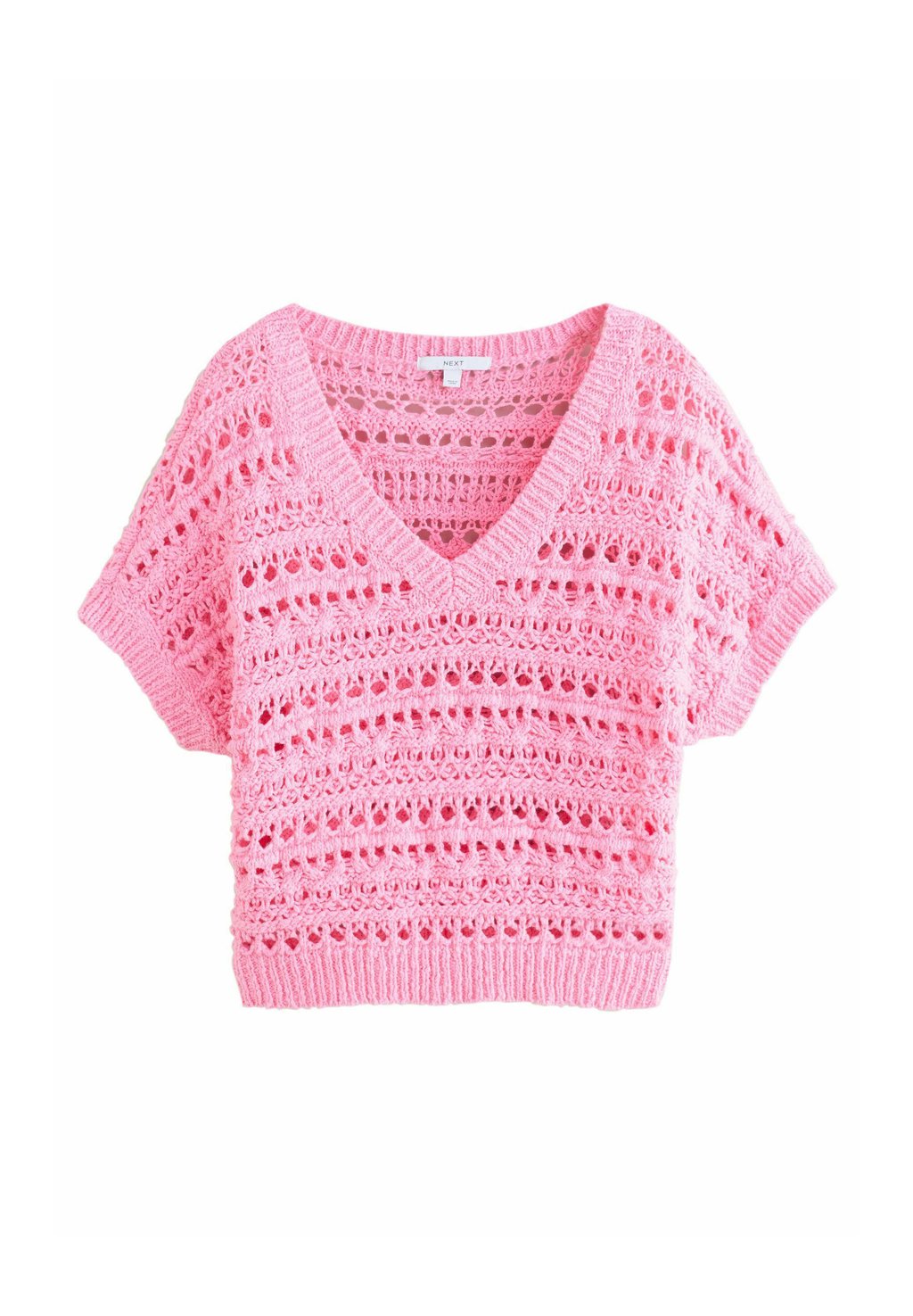 

Футболка с принтом REGULAR FIT STITCH V-NECK SHORT SLEEVE Next, фуксия