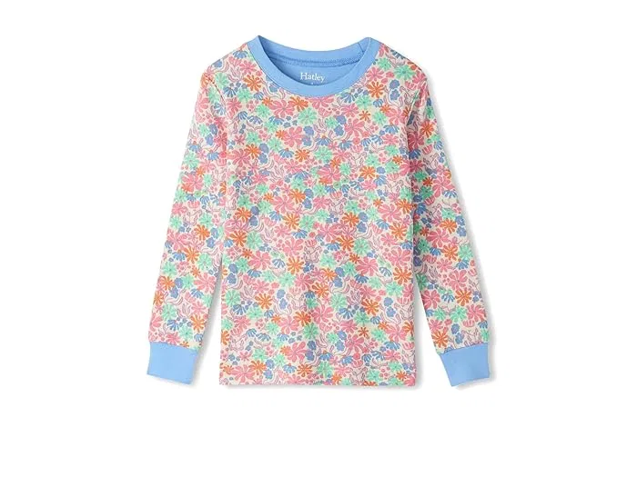 Пижама хлопковая Whimsical Flowers Hatley Kids, Blue — фото 2
