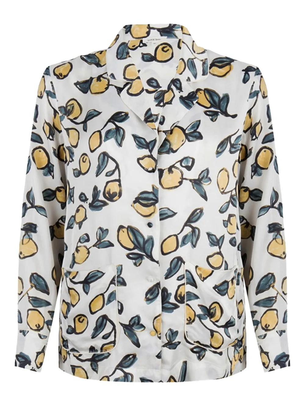

Пижамная рубашка с лимонным принтом Bluemoon Love Stories, белый