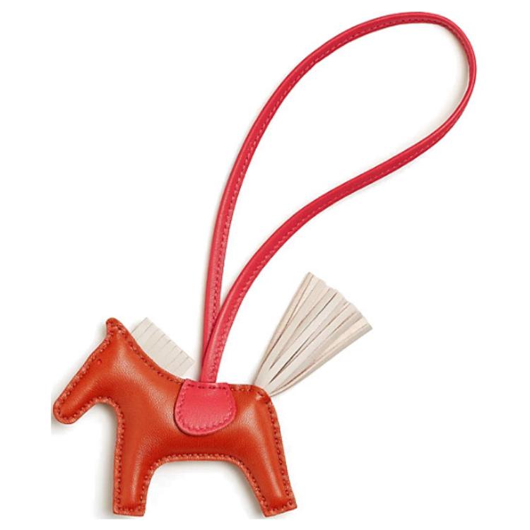 

HERMES Кулон из овечьей кожи женский красный, Red