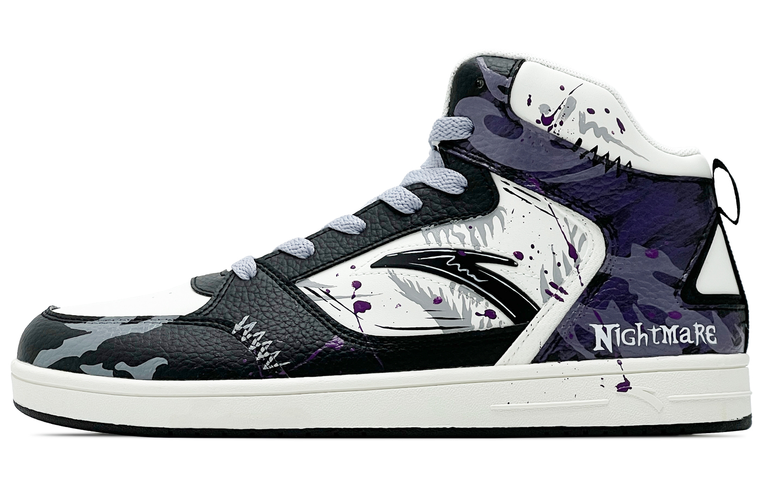 

Маленькие zero feeling устойчивые к истиранию легкие увеличивающие рост кроссовки mid top для скейтбординга мужские ANTA, черный белый фиолетовый