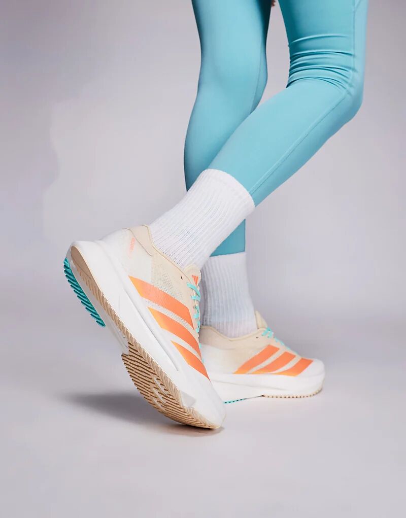 Кроссовки Adidas Running Adizero SL2 оранжевого и синего цветов — фото 3