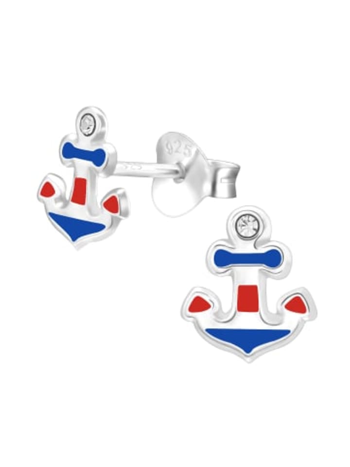 

Alexander York Серьги-гвоздики ANCHOR из белого серебра 925 пробы с кристаллами, комплект из 2 штук