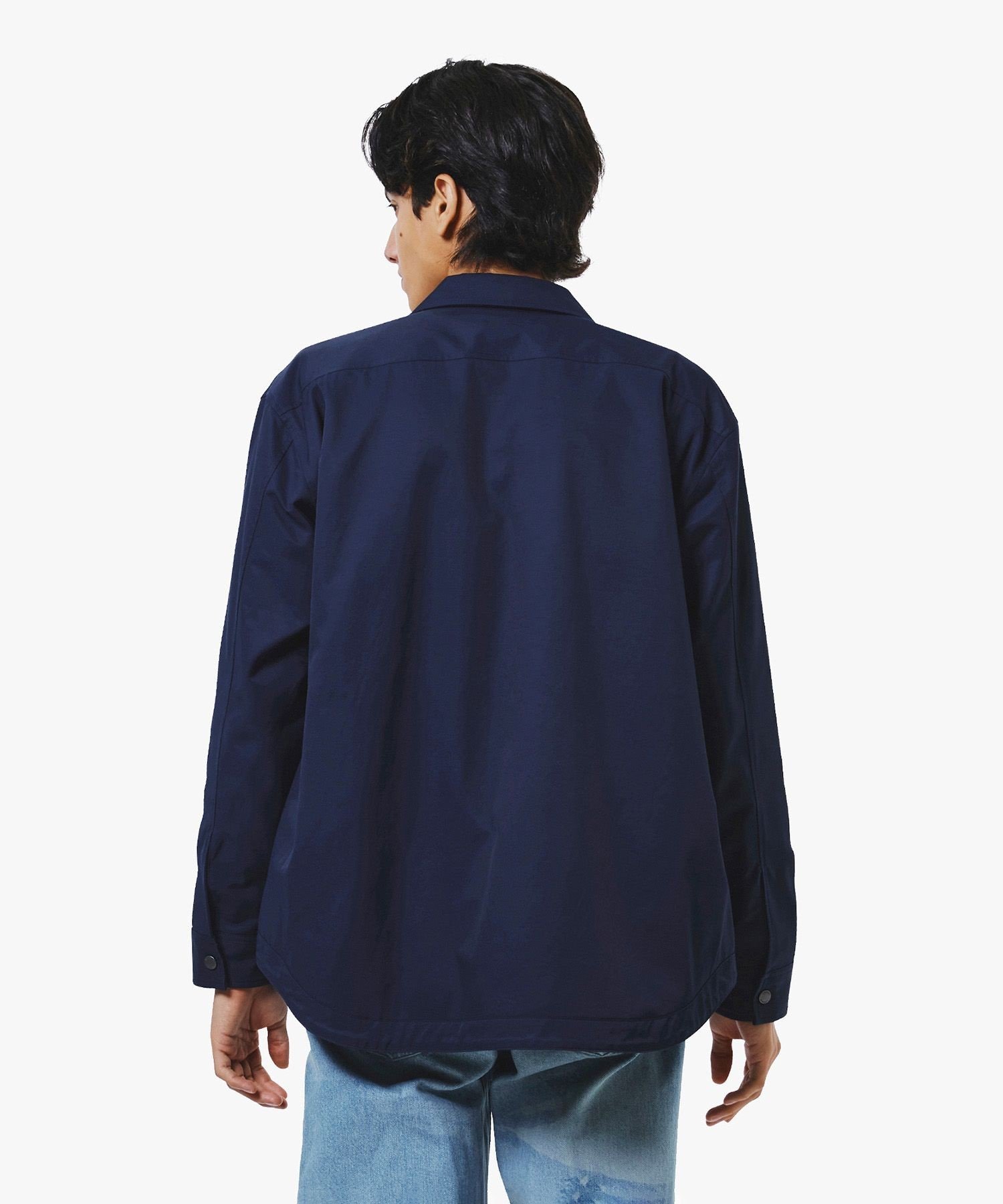 Однотонная двусторонняя рубашка в клетку «буффало» (верхняя одежда) LACOSTE, Navy — фото 2