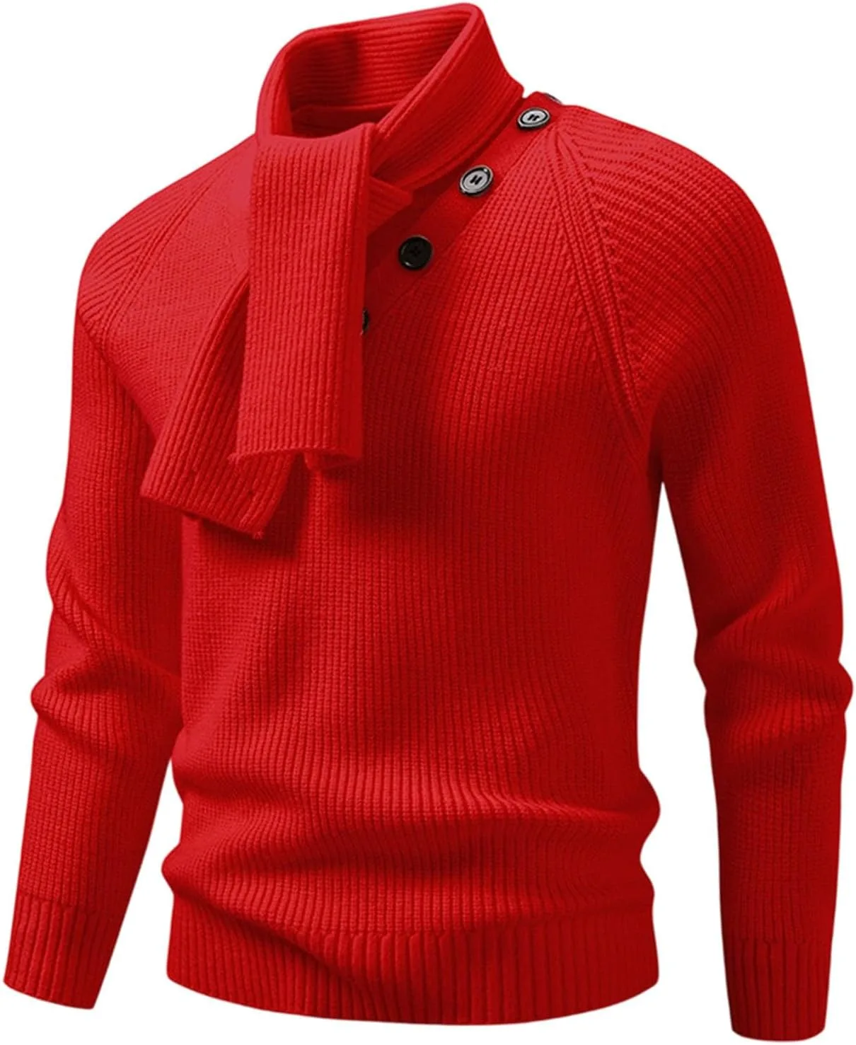 

Стильный свитер-шарф Cambkatl для мужчин, вязаный, с длинными рукавами