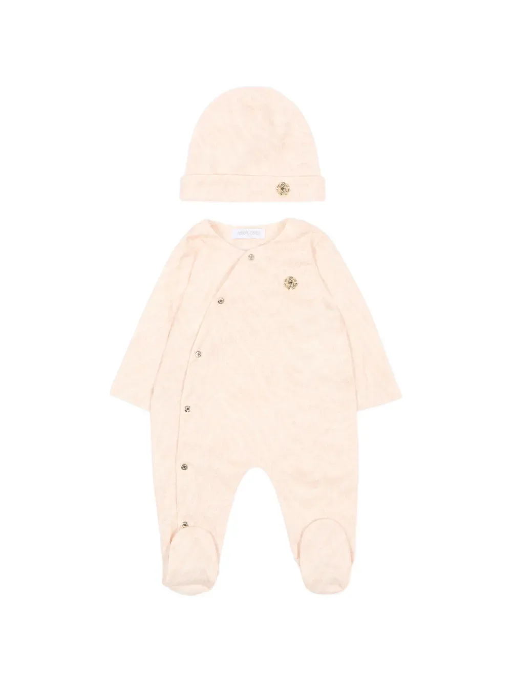 Комплект боди с монограммой Roberto Cavalli Junior, розовый
