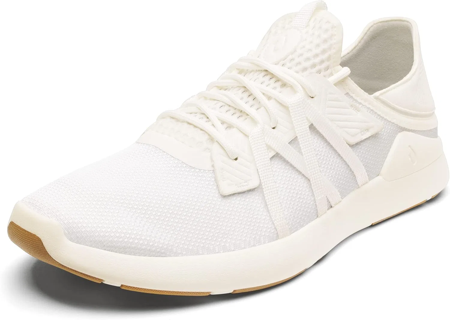 Мужские легкие, дышащие, сетчатые кроссовки OLUKAI Holo Athleisure на низком каблуке с откидной подошвой, обеспечивающие комфорт и поддержку в течение всего дня, Light White