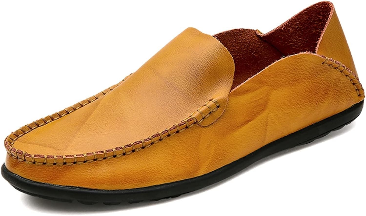 

Мужские лоферы с круглым носком, без шнуровки, на плоской подошве, из кожи, легкие, удобные, износостойкие, повседневные (Цвет: черный, Размер: 10.5) Wound