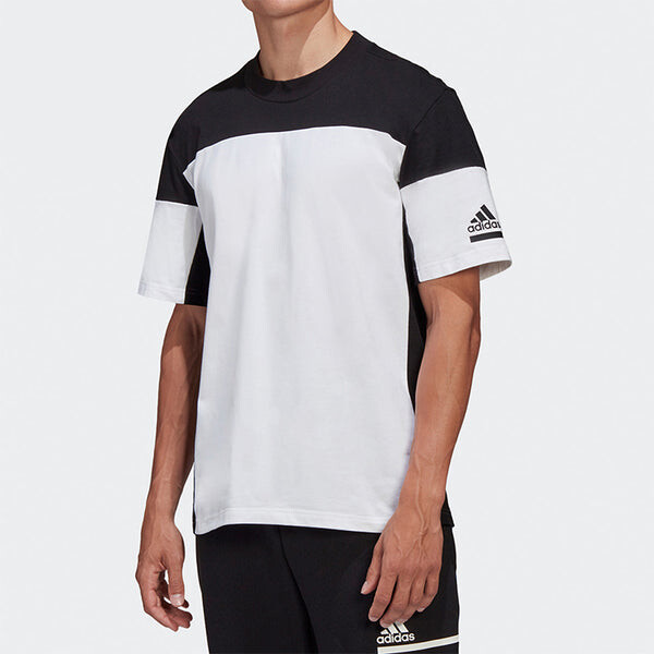 Футболка zne tee бег спортзал тренировки цветные блоки короткий рукав Adidas, белый — фото 3