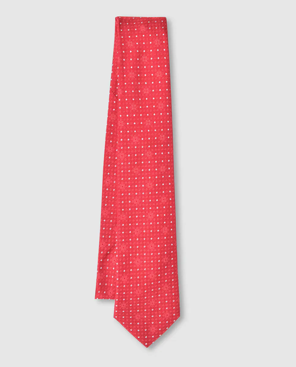

Галстук из 100% жаккарда премиум-класса из натурального шелка Olimpo, красный