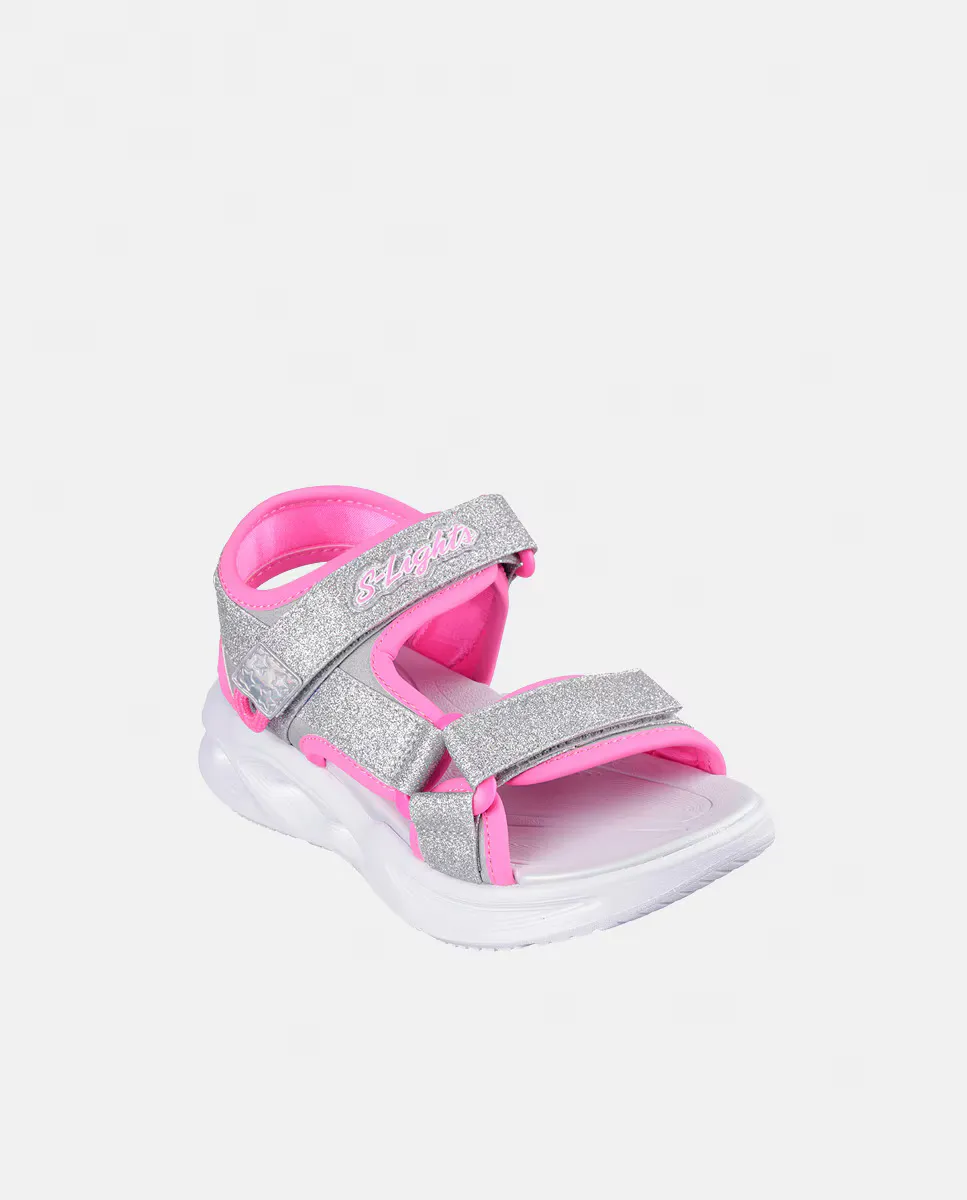

Открытые босоножки для девочек Sola Glow из синтетики Skechers, серебряный