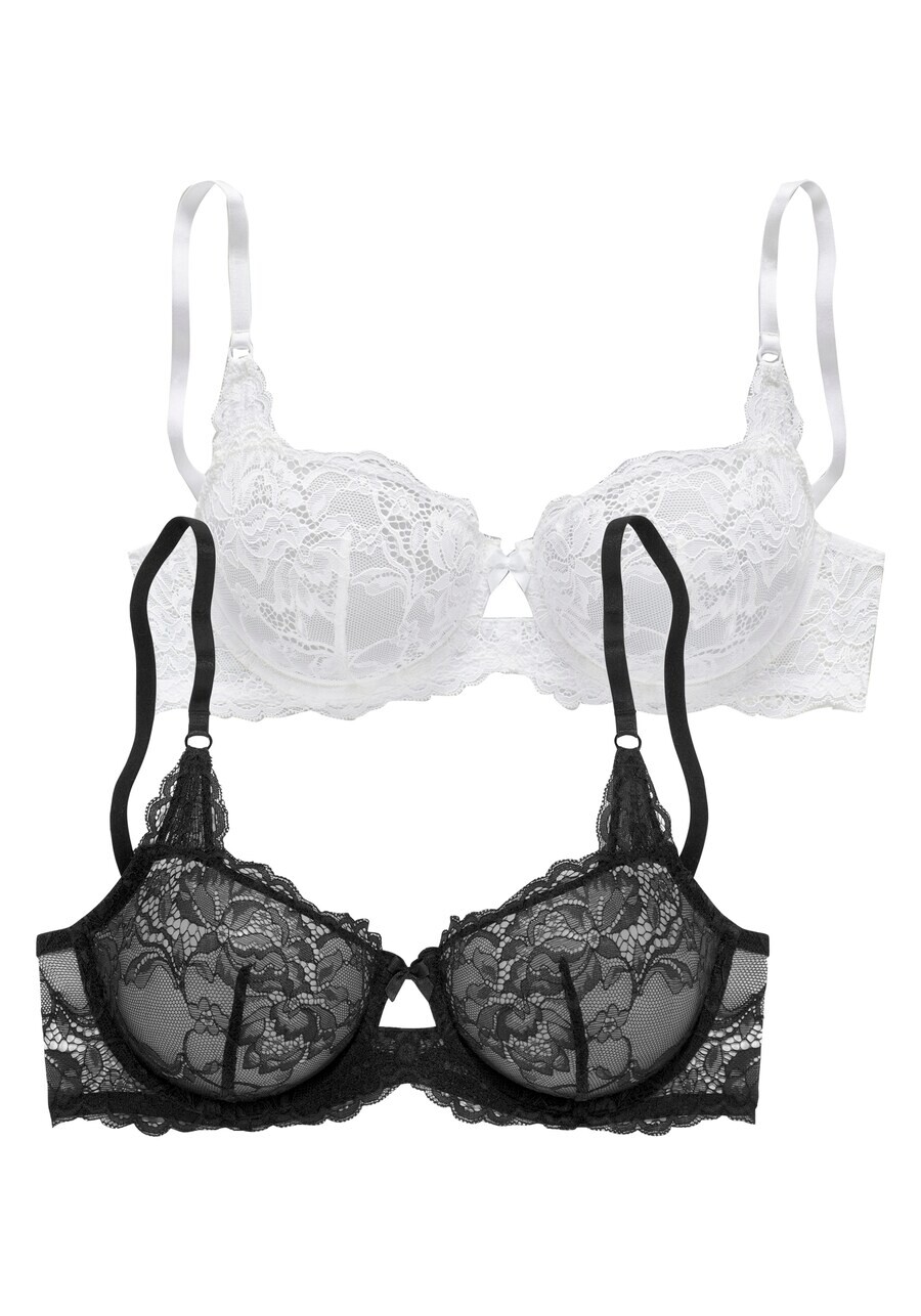 

Бюстгальтер на косточках PETITE FLEUR Balconette Bra, черный/белый