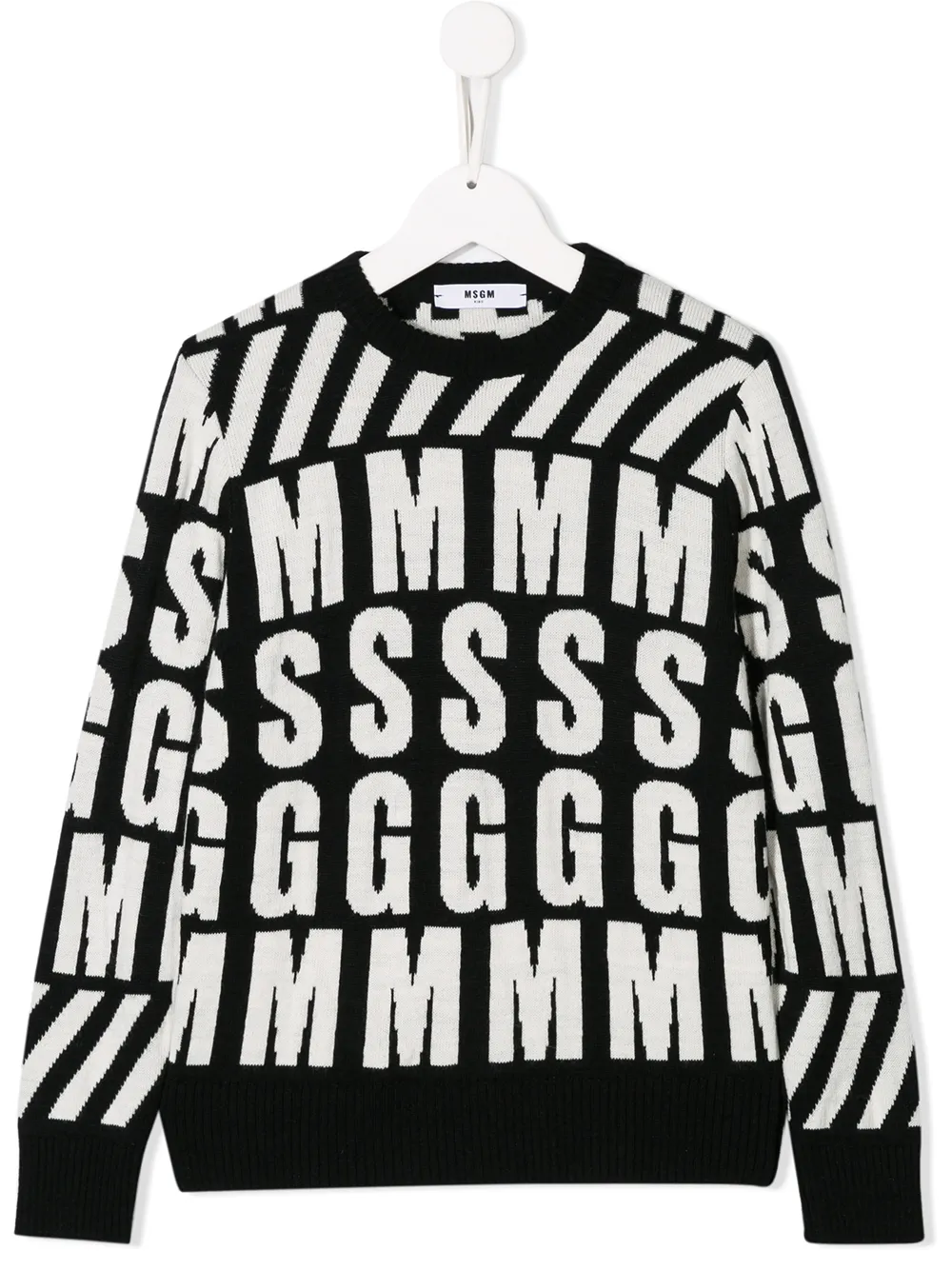 

Трикотажный джемпер с логотипом MSGM Kids, черный