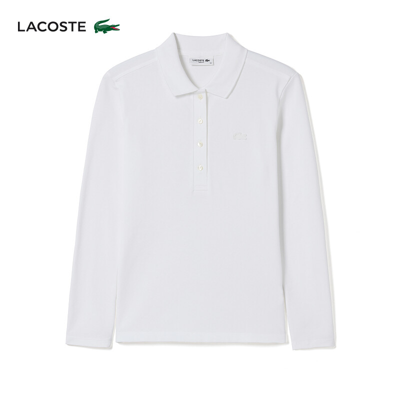 

Рубашка-поло Lacoste с длинными рукавами и лацканами, белый