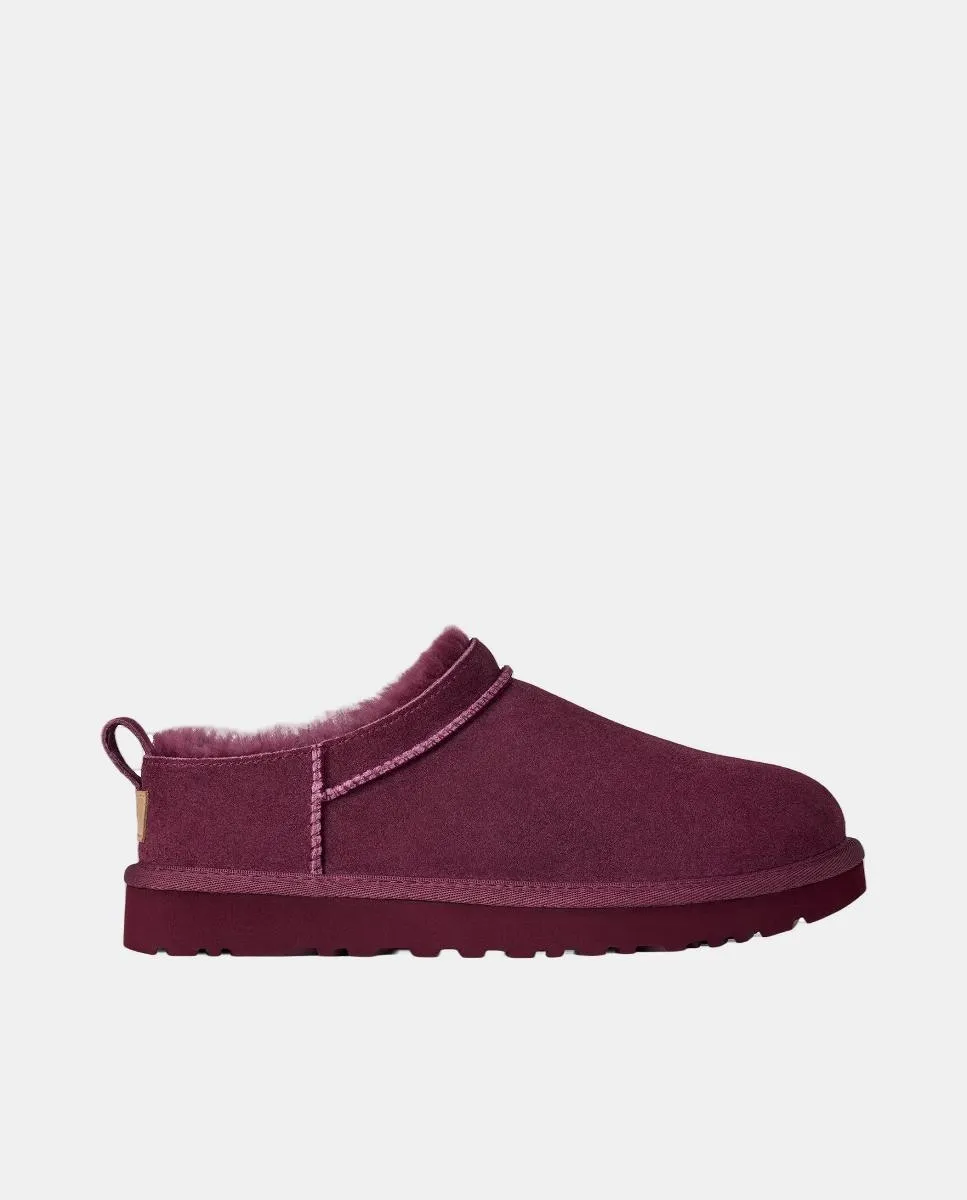 Классические плоские ботинки MICRO для женщин из кожи с подошвой EVA UGG, красный гранат