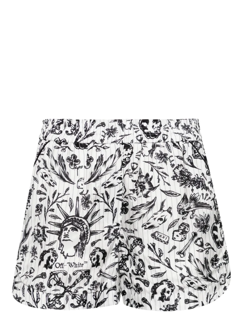 

Пижамные шорты Tattoo с графичным принтом OFF-WHITE, белый