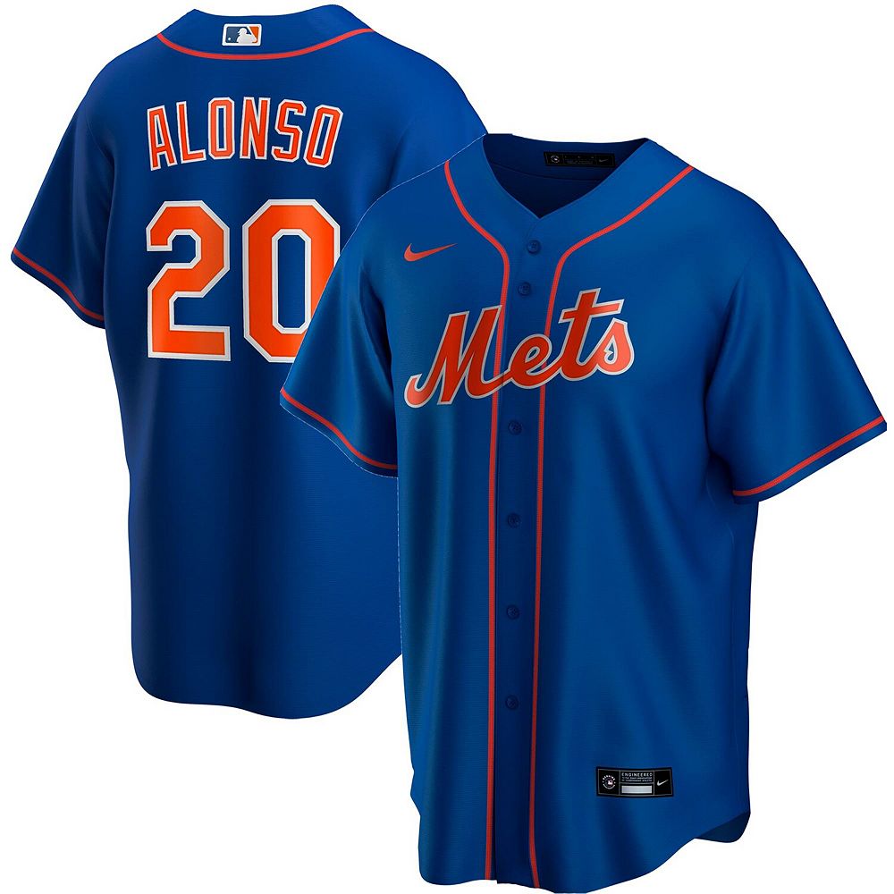 

Мужская футболка с альтернативной копией имени игрока Nike Pete Alonso Royal New York Mets, цвет Met Blue