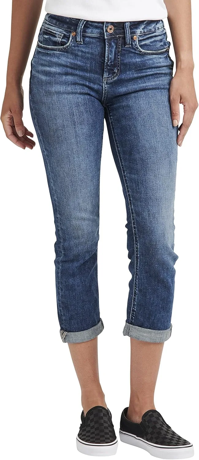 

Silver Jeans Co. Женские джинсы Suki Curvy Fit Mid Rise Capri
