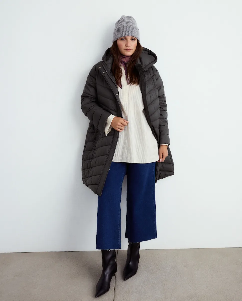 

Длинный гладкий пуховик для женщин Couchel, зеленый