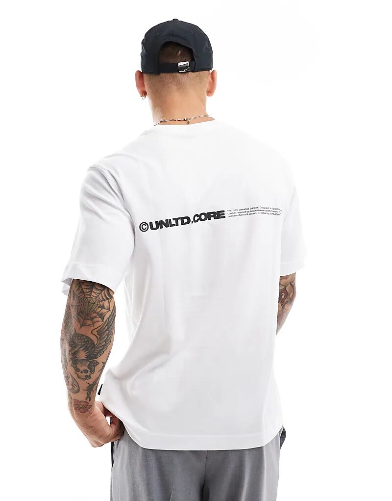 

Футболка большого размера с принтом на спине белого цвета Jack & Jones