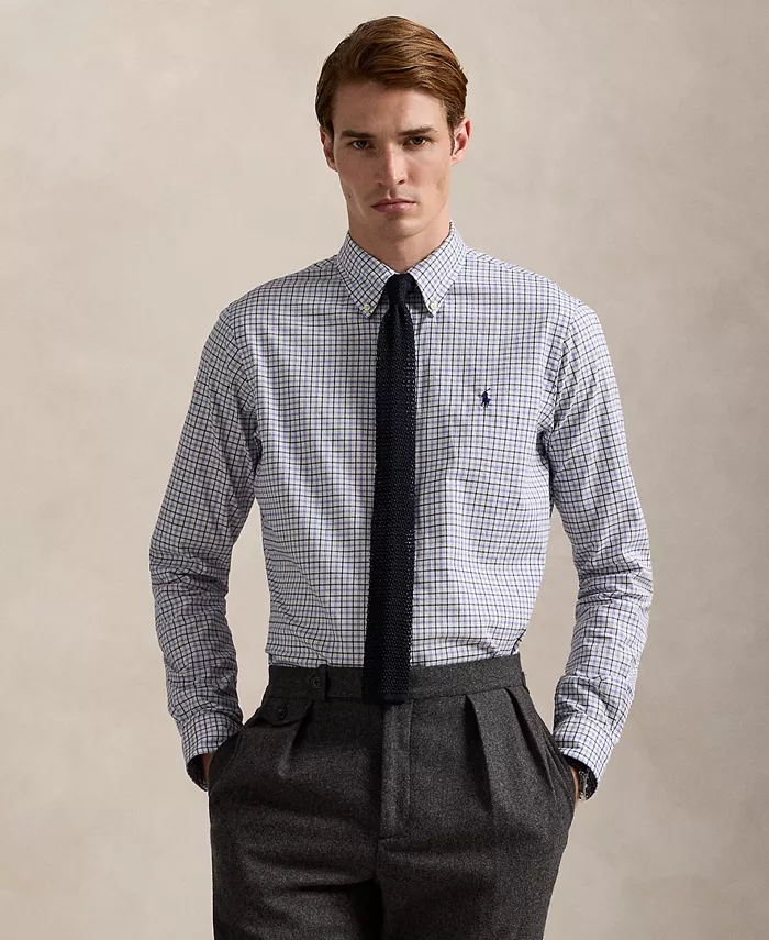 

Мужская классическая рубашка в клетку из твила Polo Ralph Lauren, синий