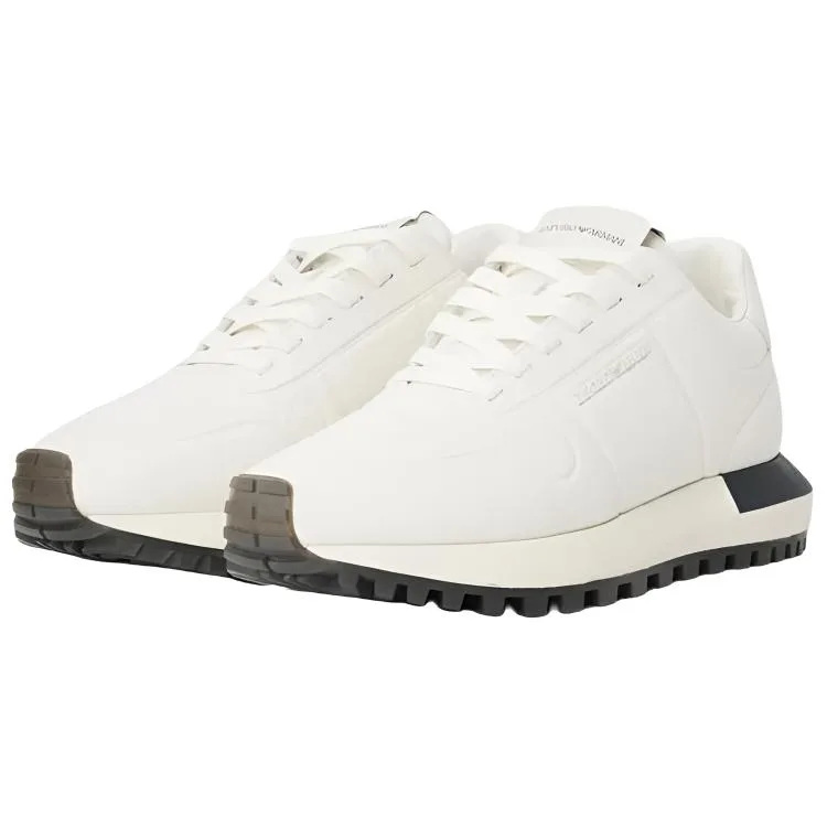 EMPORIO ARMANI Кроссовки Casual Low Top Unisex из коровьей кожи Beige — фото 4