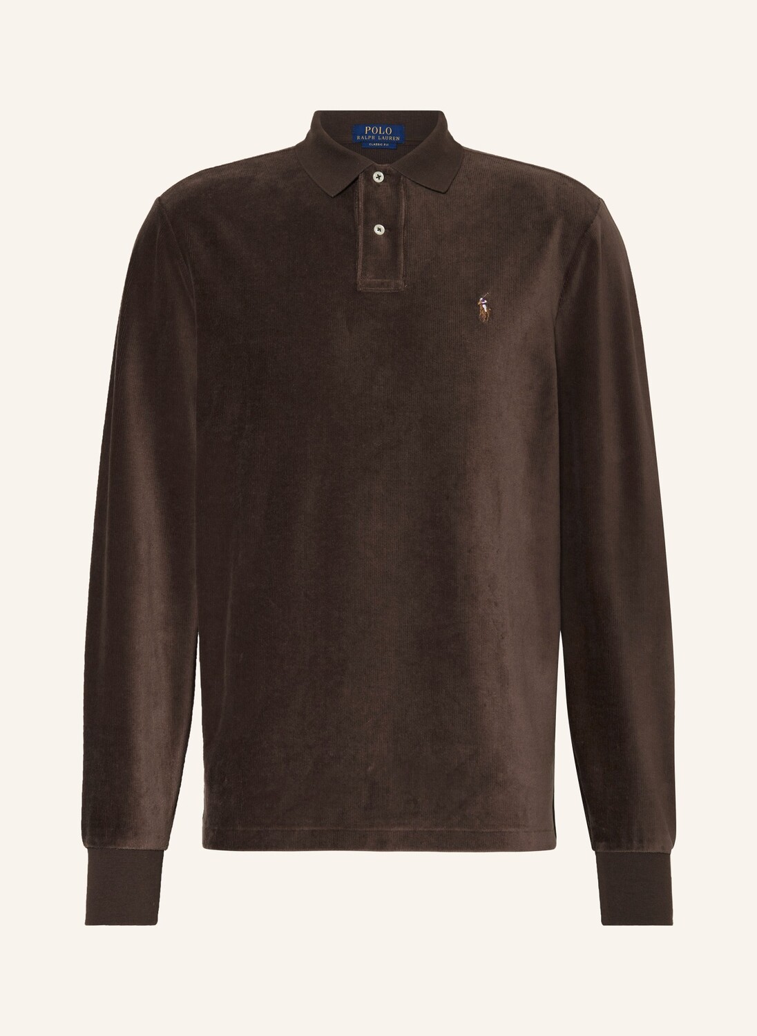 

Вельветовая рубашка-поло классического кроя Polo Ralph Lauren, коричневый