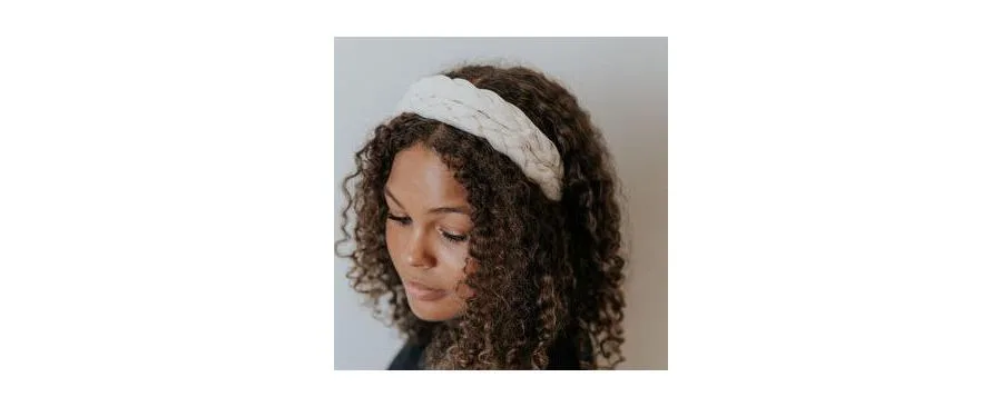 Headbands of Hope Женская повязка на голову с косичками «Blushing Braid Headband» - цвет слоновой кости — фото 2